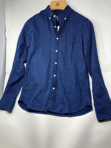 Camisa Madewell Azul Marino Micro Lunares. Talla XS 100% algodón/botón cuello trasero - Imagen 4 de 8