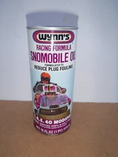 WYNN'S 2 cycle Racing Snowmobile Oil. SAE 40 Solder Seam 16oz Metal Can FULL