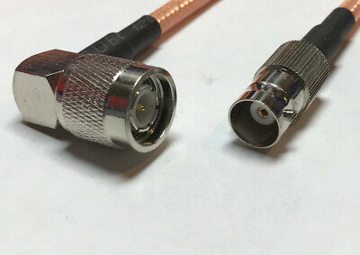 RG400 TNC Male Angle to BNC Female Double Shield Coax PICK LENGTH RF US Lot   