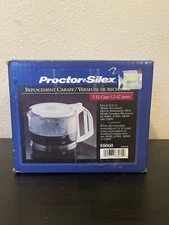 PROCTOR SILEX 2 - 12 CUP REPLACEMENT CARAFE 88060 white lid glass automatic drip