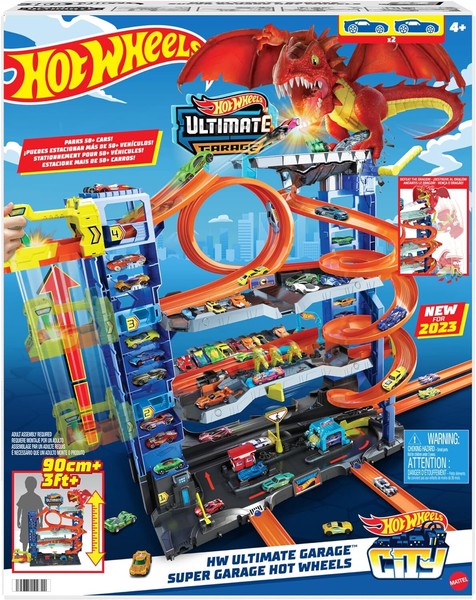 Hot Wheels City Ultimate Garage Parkhaus Mit Drache + 2 Modellautos Neu & Ovp-image