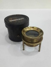 Antique Brass Chart Magnifier - Magnifying Glass with Leather Case