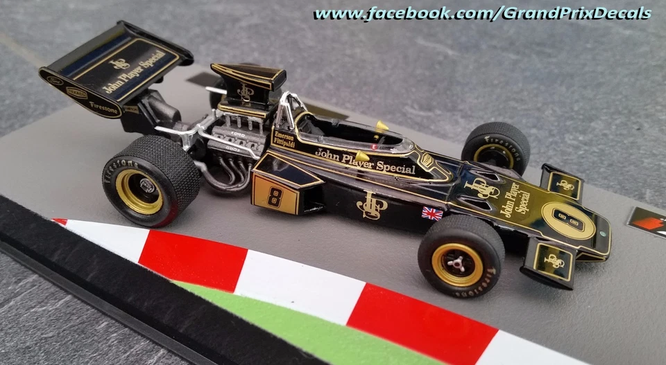 Collezione F1 LOTUS 72D John Player Special 1972 acquascivolo DECALCOMANIE 1:43 - Immagine 2 di 4