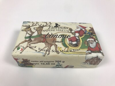 Florinda Lemon Santa Claus Christmas Vegetal Soap Made In Italy 10,56 Oz 300g