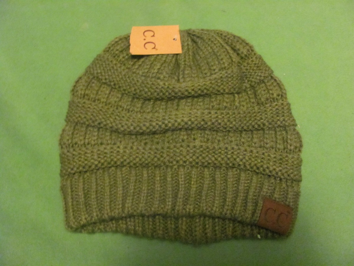 C.C Soft Winter Knit Green Beanie Cap. 100% Acrylic RN#88320. | eBay