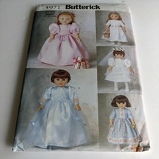 1999 BUTTERICK Pattern 5971 18" Doll Party Dresses CUT