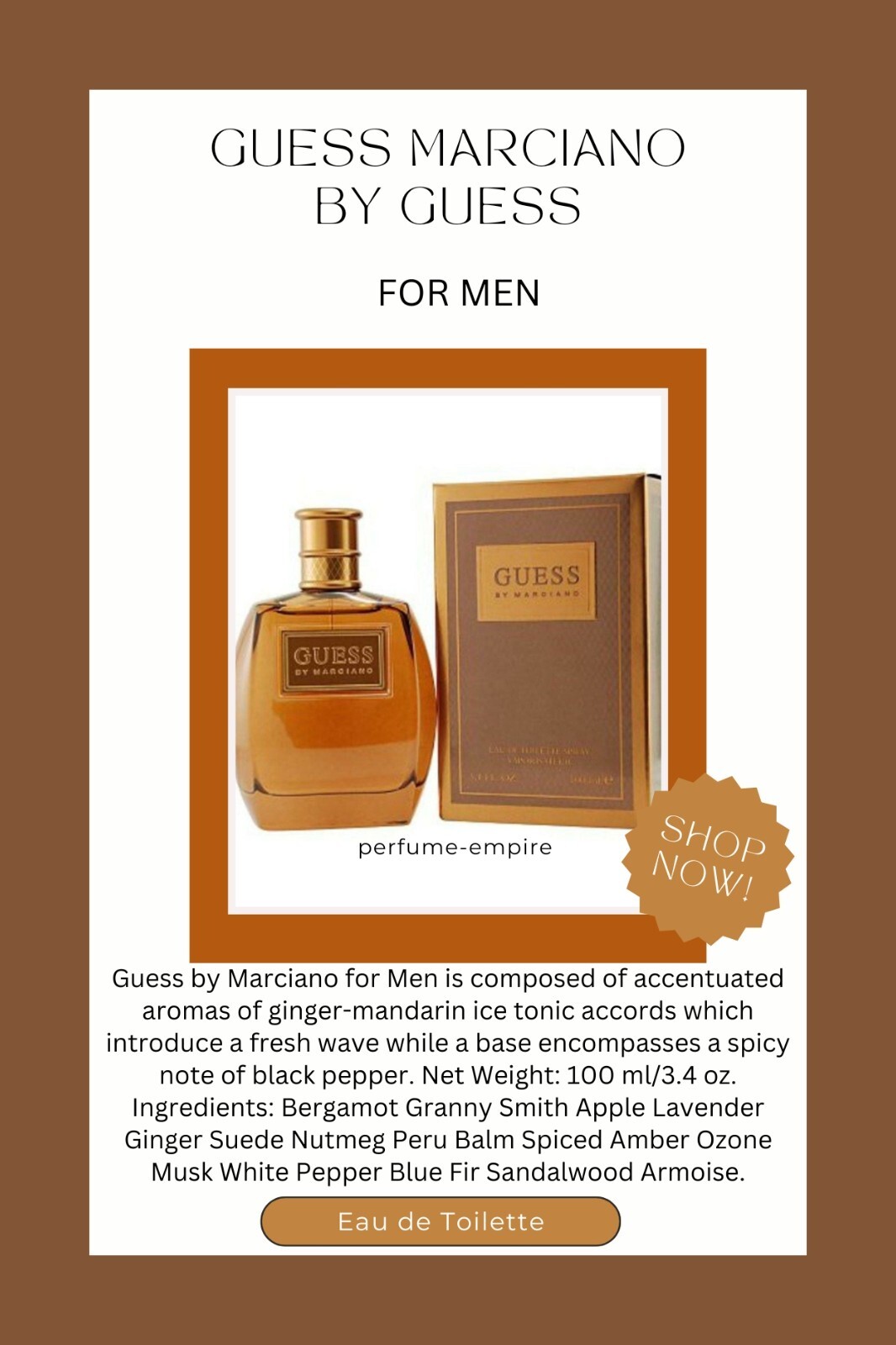 Marciano Eau Guess Marciano Men's Cologne GUESS MARCIANO Edt