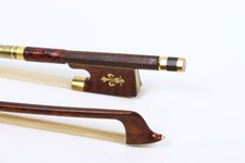 High quality 4/4 Violin Bow Snake Wood Bow Natural Bow hair Straight Abalone