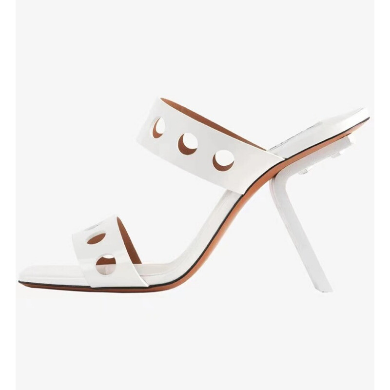 PANTOFOLA D’ORO Scarpe pantofole sexy donna punta quadrata pull on tacco alto festa US 5 10 5