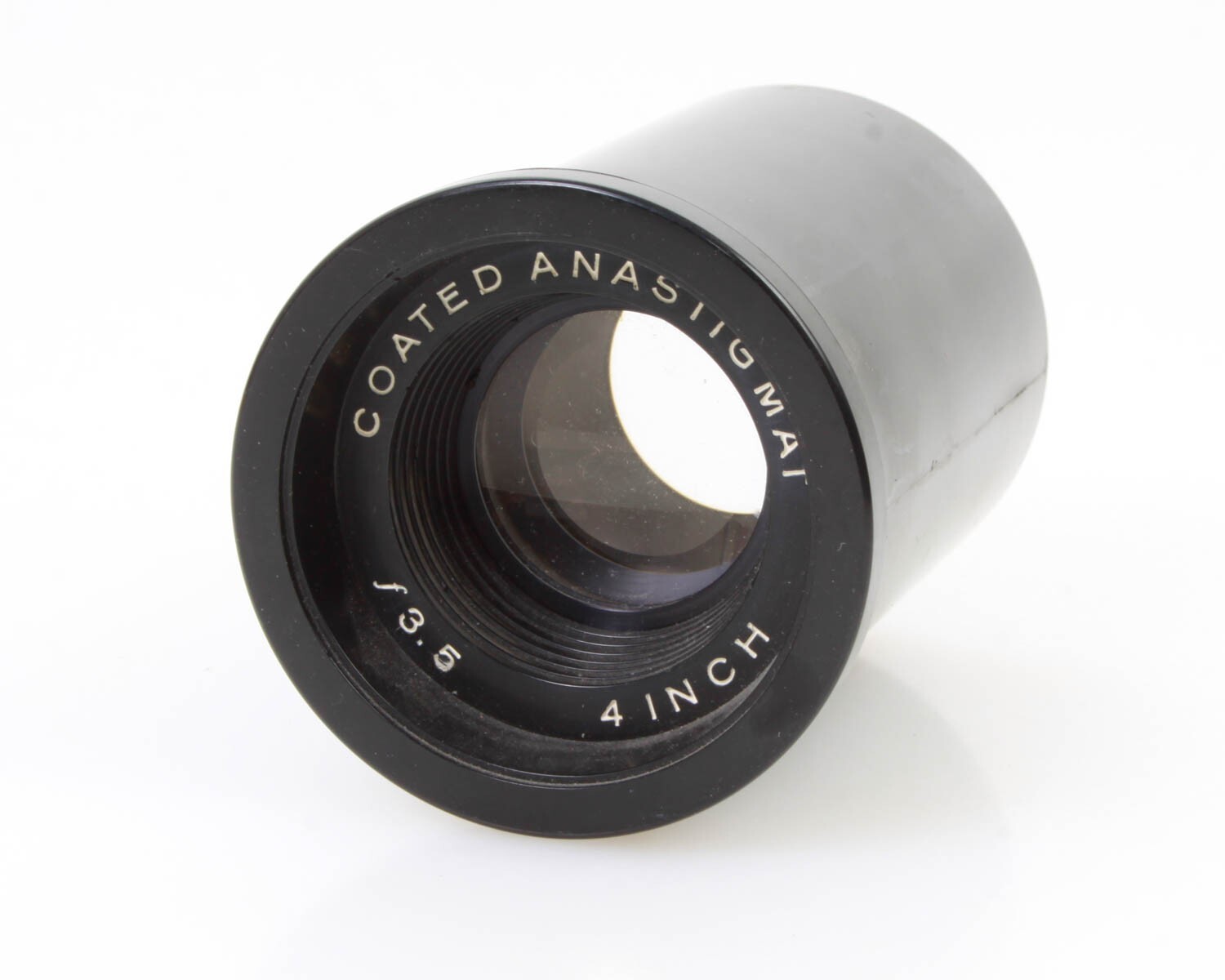 4 INCH COATED ANASTIGMAT F/3.5 PROJECTOR LENS, USED