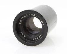 4 INCH COATED ANASTIGMAT F/3.5 PROJECTOR LENS, USED