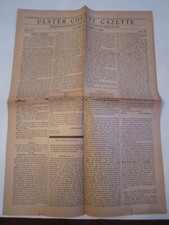 ANTIQUE (JANUARY 4, 1800) NEWSPAPER - ULSTER COUNTY GAZETTE EARLY 1900'S REPRINT