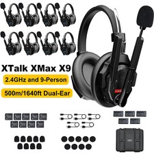 SYNCO XTalk XMax9 Dual-Ear 500m/1640ft Wireless Intercom Headset System 9-Person