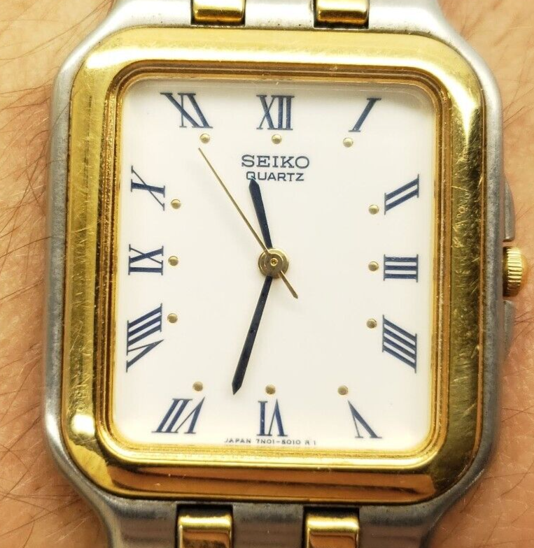 Vintage Seiko Men's Two-Tone Quartz Dress Watch Gold