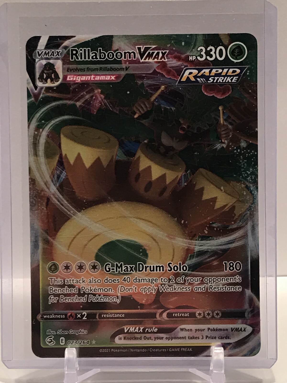 Pokemon Rillaboom VMAX - 023/264 - Ultra Rare NM-Mint Fusion Strike