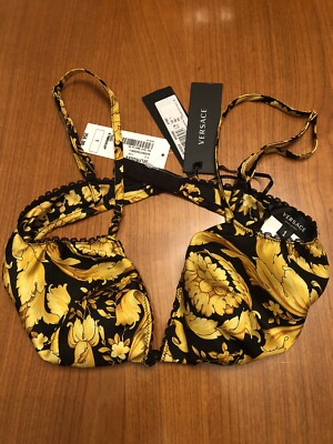 VERSACE Barocco Seiden-Bralette mit grafischem Print Gr. IT 1 (XS)