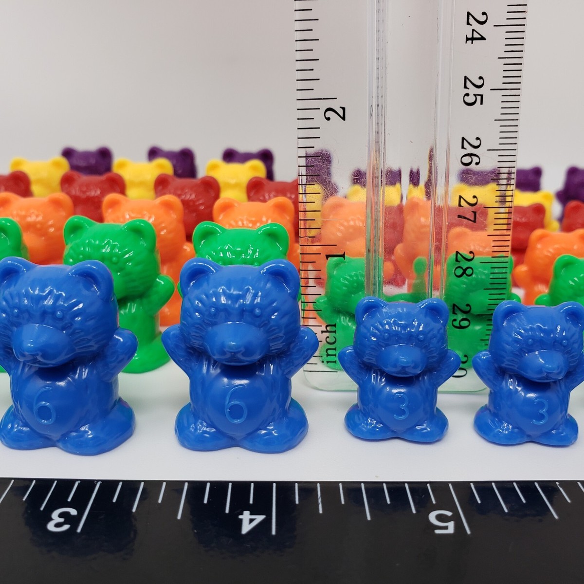 Bears Red Green Blue Purple Yellow Orange Plastic 64 Toy Bears | eBay