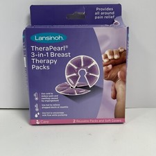 Lansinoh TheraPearl 3-in-1 Hot or Cold Breast Therapy Pack with Cover, 2 Count