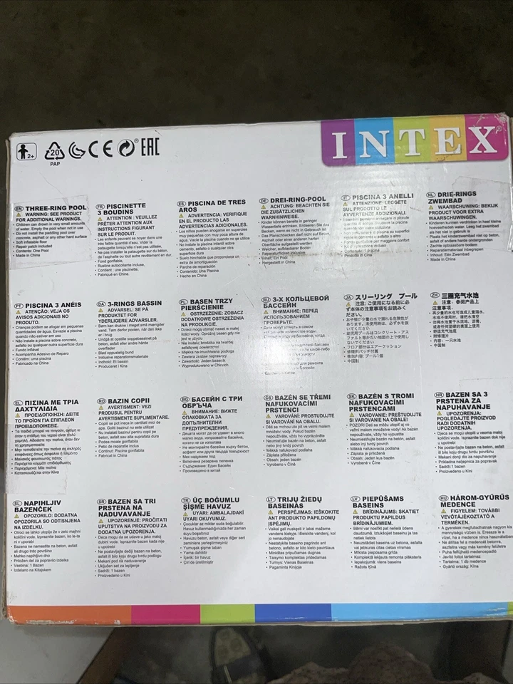 Intex 57422 3-Hoop Inflatable Paddling Pool 147 x 33 cm multicoloured - Image 2 of 2