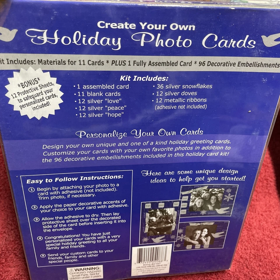 Love peace hope holiday card kit create your own Christmas holiday photo cards - Image 4 of 4