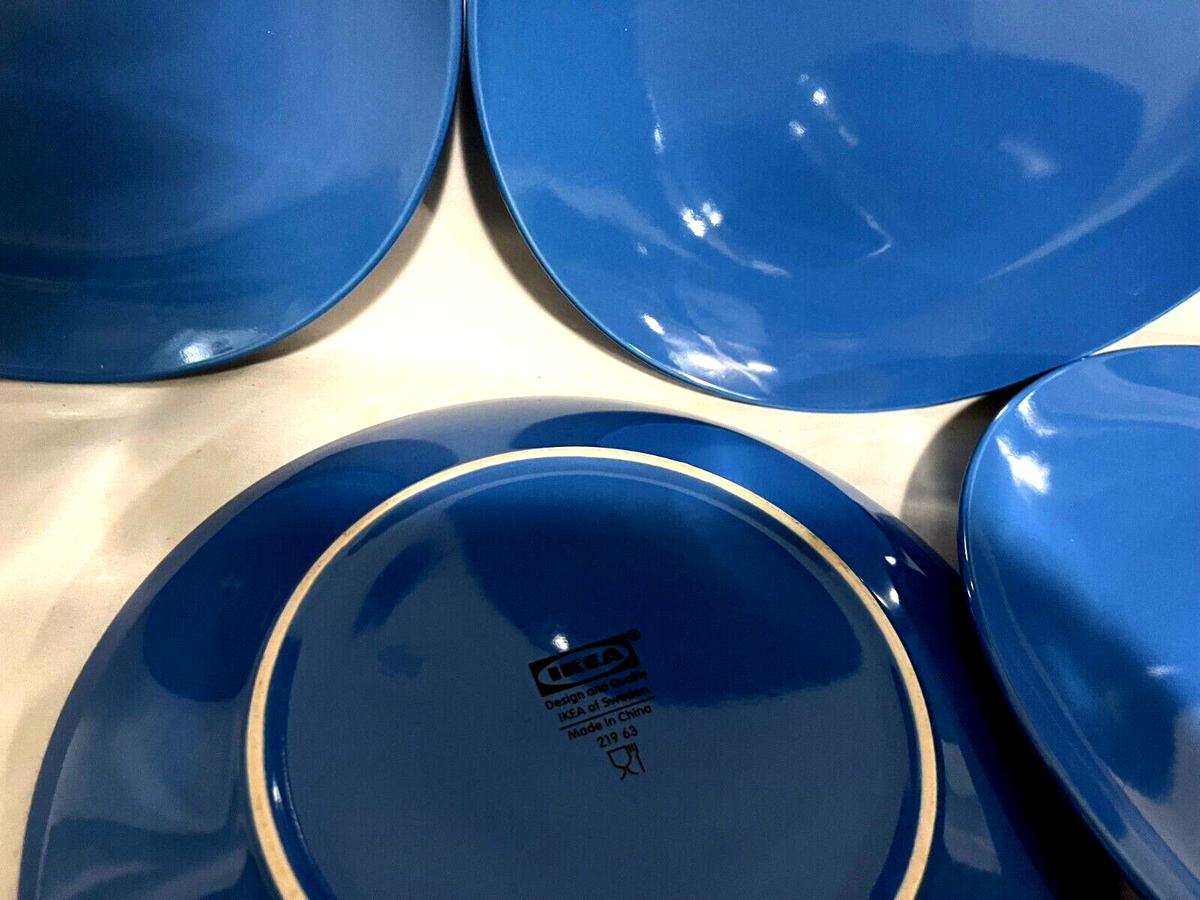 Ikea 21963 Royal Blue Set Of 5 Dinner Plates 11
