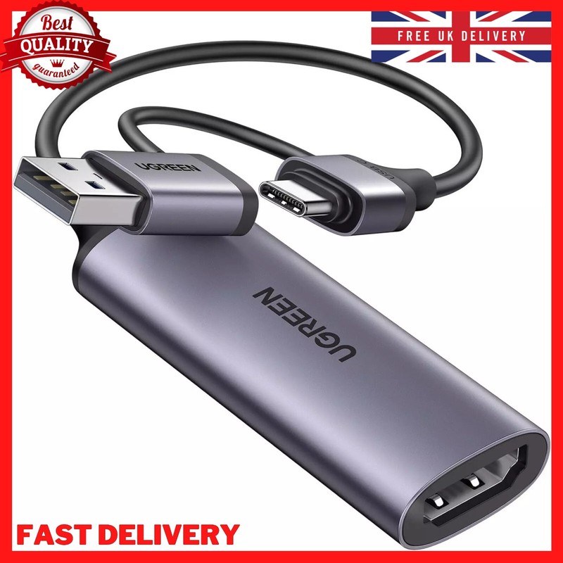 UGREEN Video Capture Card HDMI to USB C Streaming Device 1080P 60FPS Capture 4K