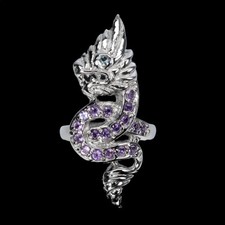 925 Sterling Silver Ring Round Amethyst Aquamarine Natural Gemstone Jewelry 8.5