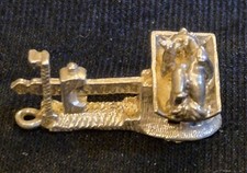 Vintage Sterling Silver Chim Baby In Weighing Scales Charm