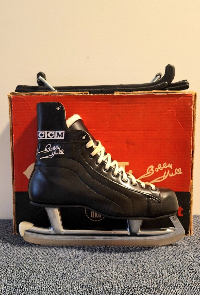 NEW Vtg 1970s Bobby Hull Leather Hockey Skates PRO OK\'D Chicago Blackhawk CCM 7 Vintage 1970s Bobby Hull Skates PRO OK main image 2