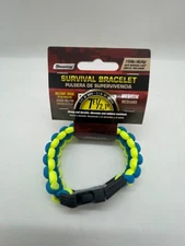 SecureLine Survival Bracelet Nylon Paracord Rope - Medium, Green/Blue