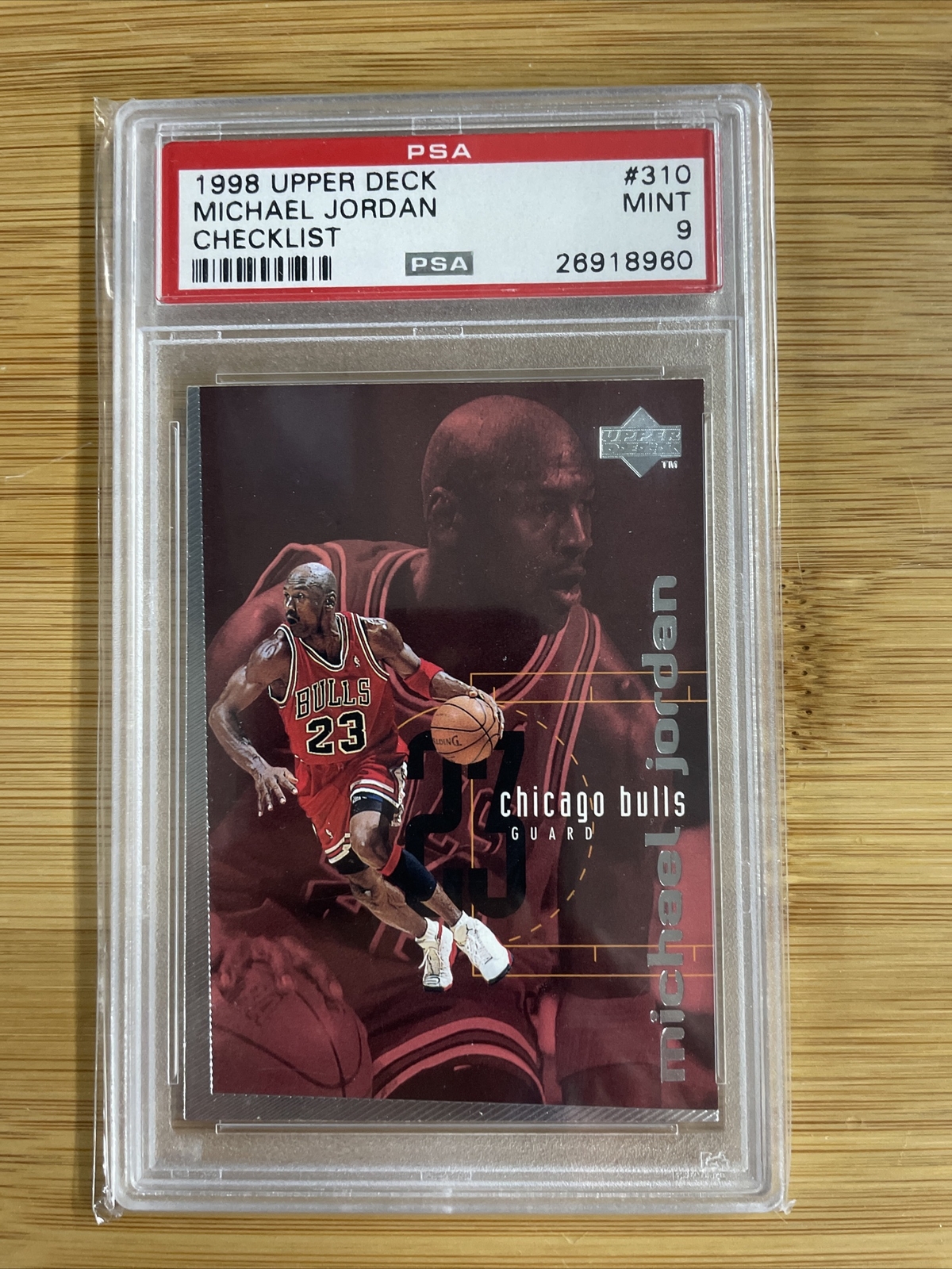 1998 Upper Deck Checklist Michael Jordan Card #310 PSA 9 Mint