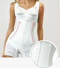 ARDYSS Body Magic beige Lace Bodysuit Mid Leg Thigh Shaper Boma 30 White