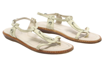 TOD'S Sandalen Damen EU 36 Leder Offene Zehen Freizeit Grau