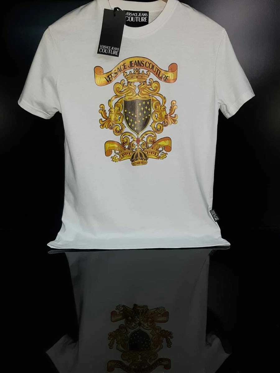 VERSACE JEANS COUTURE LOGO PRINT T SHIRT -WHITE. | eBay