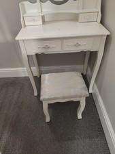 White Dressing Table Mirror Angle Adjustable for Optimal Light