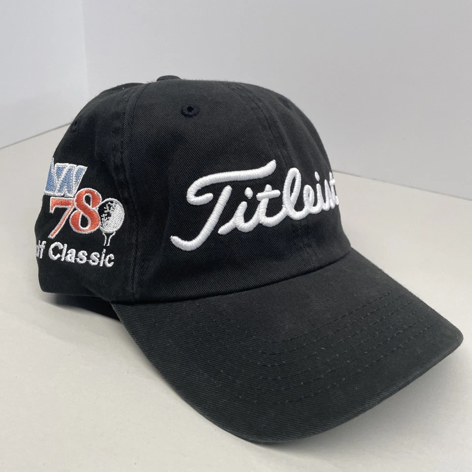 Boné de golfe masculino ajustável preto branco logotipo adulto externo Titleist - Imagem 2 de 4