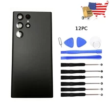 Back Battery Cover Rear Housing Glass For Samsung Galaxy S23 Ultra SM-S918 Black