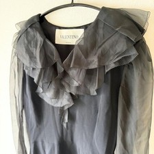Valentino Tulle Dress Size 6 93cm Length Silk Black with Ruffles