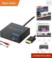 HDMI Audio Extractor Splitter 4K 3.5mm Adapter Converter with AUX RCA L or R ...