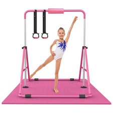 Gymnastic Bars for with Adjustable Height, Folding Gymnastic Training Kip Bar...