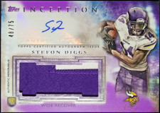 2015 Topps Inception Rookie Patch Autograph /75 Purple #AJPSD Stefon Diggs RC SP