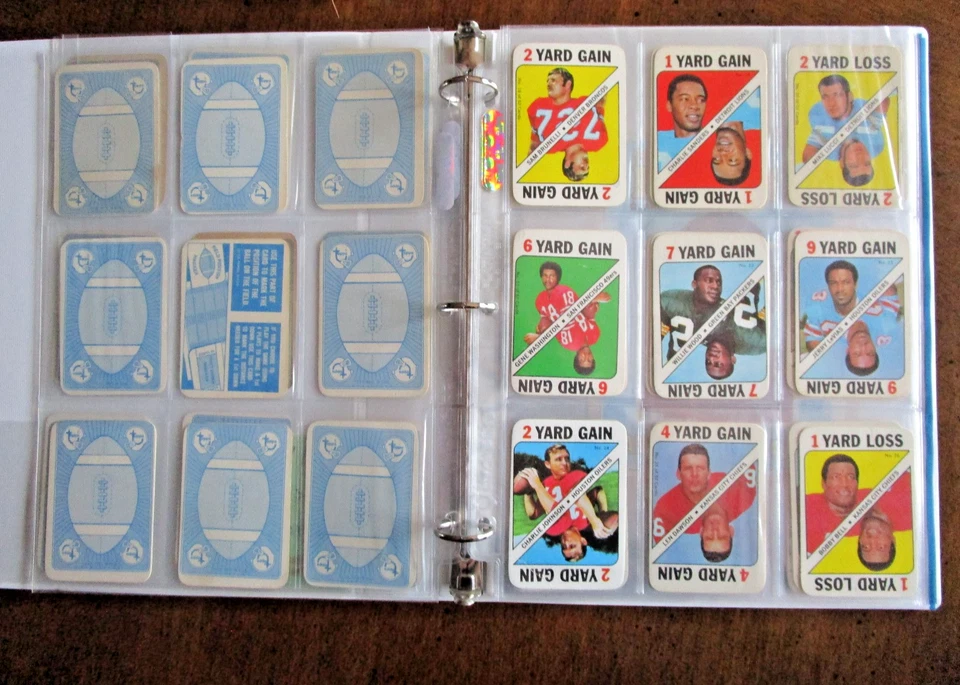 1971 TOPPS 足球比赛全套 1-52 + 2 张标记卡,粘合剂/床单,EX — 第 3/4 张图片