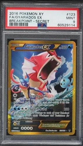 2016 POKEMON XY BREAKPOINT SECRET #123 FULL ART/GYARADOS EX PSA 9 GEM MINT