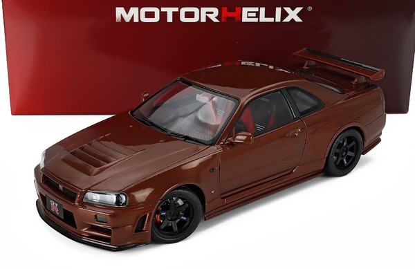 Motorhelix 1/18 Nissan Skyline GT-R (R34) Coupe 1999 Copper Met M83414-image