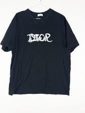 Dior X Peter Doig T Shirt Uomo XL Nero Scritto Manica Corta Logo