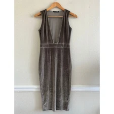 Boohoo Night brown velvet bodycon dress size 6US cocktail Party