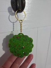 Sunflower New Green W Sparkle Resin Keychain