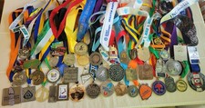 Lot of 42 Running Finisher's Medals - 40 Marathon Medals 2 5k Medals