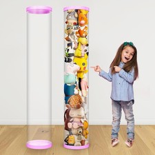 Stuffed Animal Storage Tube,Stuff Organizer,Stuffed 60 inches, Pink