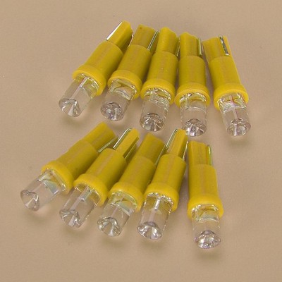 10x Yellow T5 W2x4.6D Wedge LED Instrument Panel Cluster Dash Light Bulbs